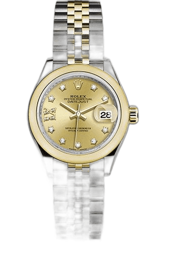 Rolex Lady-Datejust 28 Yellow Rolesor — Champagne Diamond Star Dial | Jubilee Bracelet