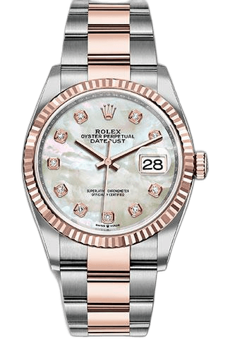 Rolex Datejust Everose Rolesor — White Mother-Of-Pearl Diamond Dial | Ref. 126231