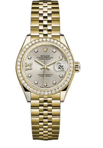 Rolex Lady-Datejust 28 Yellow Gold — Silver Diamond Star Dial