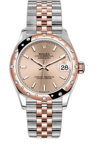 Rolex Datejust 31 Everose Rolesor — Rose Roman Dial, 24-Diamond Bezel | Ref. 278341RBR