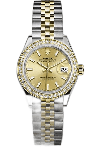 Rolex Lady-Datejust 28 Yellow Rolesor — Champagne Index Dial | Ref. 279383RBR