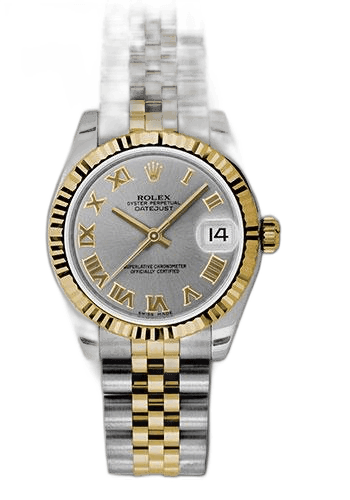 Rolex Datejust 31 Yellow Rolesor — Slate Grey Roman Dial, Fluted Bezel | Ref. 178273