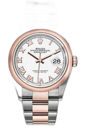 Rolex Datejust Everose Rolesor — White Roman Dial | Ref. 126201