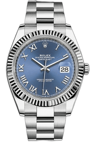 Rolex Datejust White Rolesor — Fluted Bezel, Blue Roman Dial | Ref. 126334