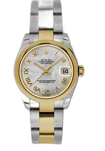 Rolex Datejust 31 Yellow Rolesor — Mother-of-Pearl Roman Dial with Domed Bezel | Ref. 178243