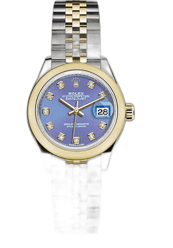 Rolex Datejust 28 Yellow Rolesor — Lavender Diamond Dial | Ref. 279163
