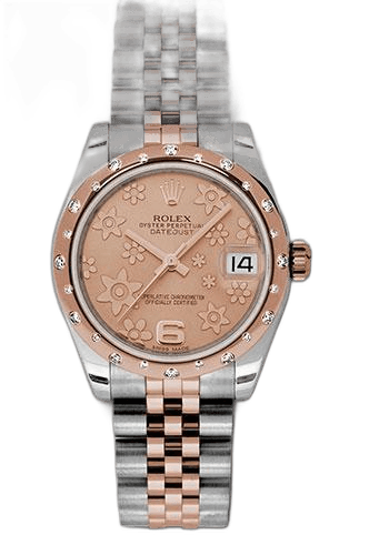 Rolex Datejust 31 Everose Rolesor — Pink Champagne Floral Motif Dial | Ref. 178341