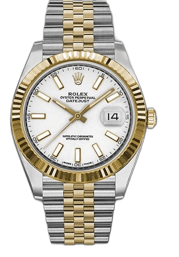 Rolex Datejust 41 Yellow Rolesor — White Index Dial with Fluted Bezel | Ref. 126333