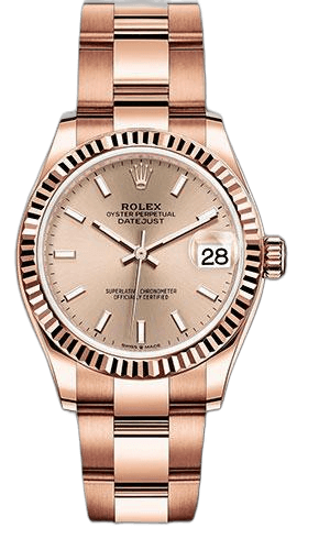 Rolex Datejust 31 Everose Gold — Rose Index Dial, Fluted Bezel | Ref. 278275