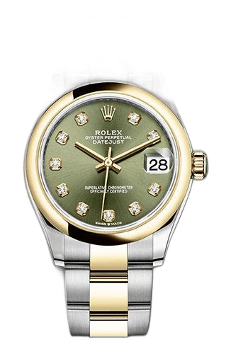 Rolex Datejust 31 Yellow Rolesor — Olive Green Diamond Dial | Ref. 278243