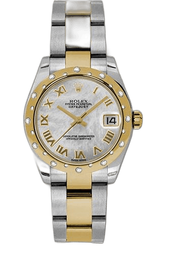 Rolex Datejust 31 Yellow Rolesor — Mother-of-Pearl Roman Dial, 24-Diamond Bezel | Ref. 178343