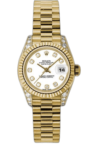 Rolex Datejust 26 Yellow Gold — Diamond Dial & Fluted Bezel | Ref. 179238