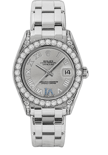 Rolex Datejust 34 White Gold — Silver Roman Diamond Dial | Ref. 81159