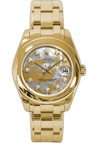 Rolex Datejust 34 Yellow Gold — Goldust Dream Mother-of-Pearl Diamond Dial | Ref. 81208