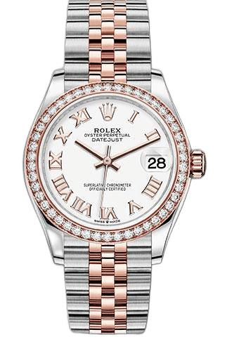 Rolex Datejust 31 Everose Rolesor — White Roman Dial | Ref. 278381RBR