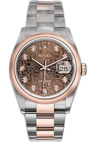 Rolex Datejust Everose Rolesor — Chocolate Dial with Jubilee Diamond Bezel | Ref. 126201