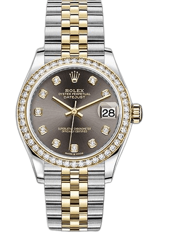 Rolex Datejust Yellow Rolesor — Dark Grey Diamond Dial | Ref. 278383RBR