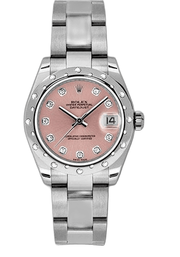Rolex Datejust 31 White Rolesor — Pink Diamond Dial, 24-Diamond Bezel | Ref. 178344