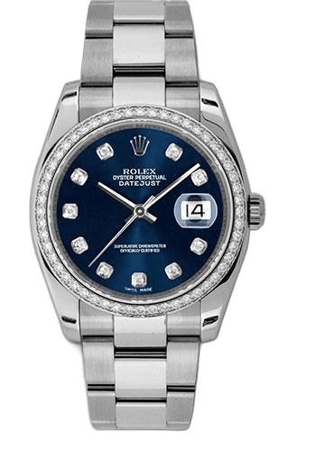 Rolex Datejust White Rolesor — Blue Diamond Dial, 52-Diamond Bezel | Ref. 116244