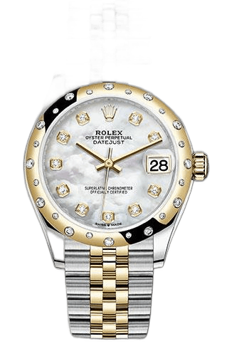 Rolex Datejust 31 Yellow Rolesor — Domed Diamond Bezel Mother-of-Pearl Diamond Dial | Ref. 278343