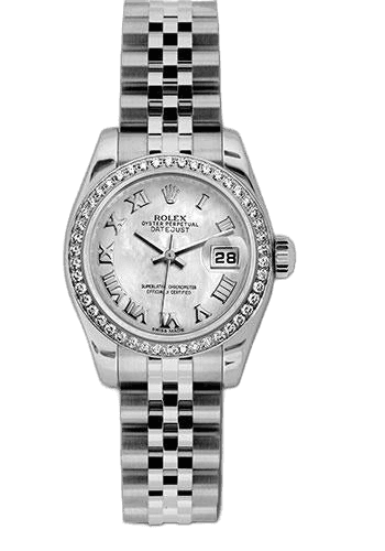 Rolex Datejust 26 White Rolesor — Mother-of-Pearl Roman Diamond Dial | Ref. 179384