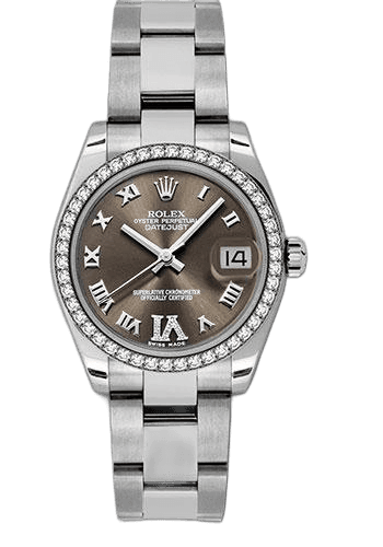 Rolex Datejust Steel & White Gold — Bronze Diamond Roman Dial | Ref. 178384