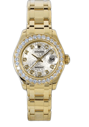 Rolex Datejust Yellow Gold — 32 Diamond Bezel Silver Jubilee Diamond Dial | Ref. 80298