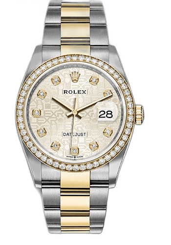 Rolex Datejust 36 Yellow Rolesor — Silver Jubilee Diamond Dial | Ref. 126283RBR