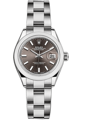 Rolex Lady-Datejust 28 Steel — Dark Grey Index Dial | Ref. 279160