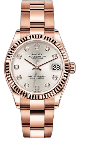 Rolex Datejust Everose Gold — Silver Diamond Dial | Ref. 278275