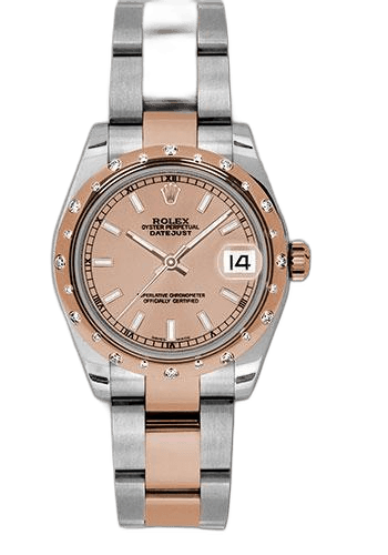 Rolex Datejust 31 Everose Rolesor — Pink Index Dial, 24-Diamond Bezel | Ref. 178341