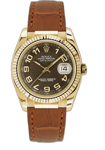 Rolex Datejust Yellow Gold — Brown Arabic Dial | Ref. 116138
