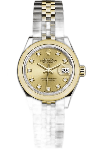 Rolex Datejust 28 Yellow Rolesor — Champagne Diamond Dial | Ref. 279163