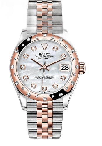 Rolex Datejust 31 Everose Rolesor — Silver Diamond Dial, 24-Diamond Bezel | Ref. 278341RBR
