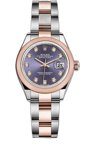 Rolex Datejust 28 Everose Rolesor — Aubergine Diamond Dial | Ref. 279161
