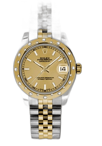 Rolex Datejust 31 Yellow Rolesor — Champagne Index Dial with 24-Diamond Bezel | Ref. 178343