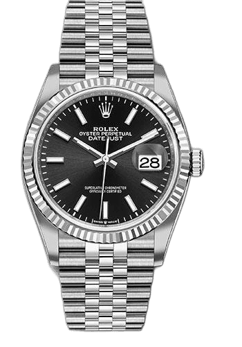 Rolex Datejust 36 Steel — Black Dial with Fluted Bezel | Ref. 126234