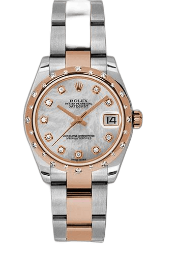 Rolex Datejust Everose Rolesor — White Mother-Of-Pearl Diamond Dial | Ref. 178341