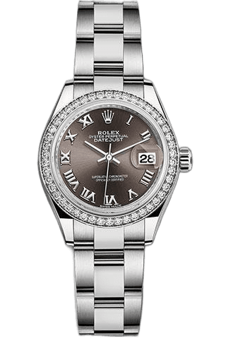 Rolex Lady-Datejust 28 White Rolesor — Dark Grey Roman Dial | Ref. 279384RBR