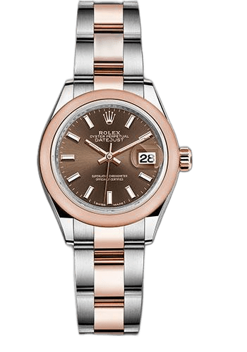 Rolex Datejust 28 Everose Rolesor — Chocolate Index Dial | Ref. 279161