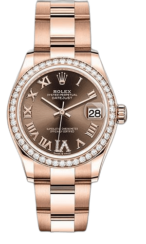Rolex Datejust 31 Everose Gold — Chocolate Diamond Six Dial, Diamond Bezel