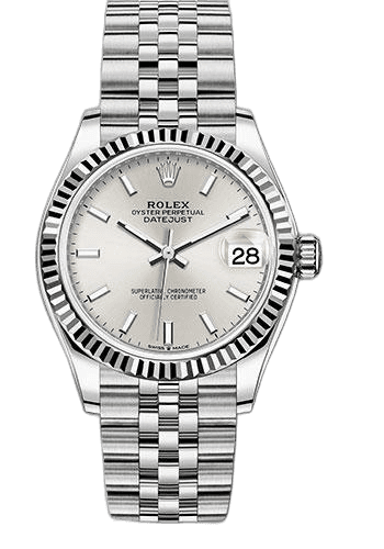 Rolex Datejust 31 White Rolesor — Fluted Bezel, Silver Index Dial | Ref. 278274