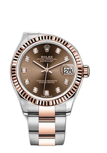Rolex Datejust Everose Rolesor — White Roman Dial, Fluted Bezel | Ref. 278271