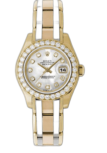 Rolex Datejust 29 Yellow Gold — Diamond Bezel Mother-Of-Pearl Diamond Dial