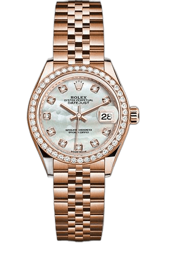 Rolex Lady-Datejust Everose Gold — 44-Diamond Bezel Mother-of-Pearl Diamond Dial | Ref. 279135RBR