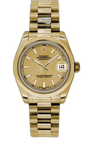 Rolex Datejust Yellow Gold — Champagne Concentric Circle Index Dial | Ref. 178248