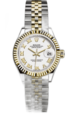 Rolex Lady-Datejust Yellow Rolesor — White Roman Dial | Ref. 279173