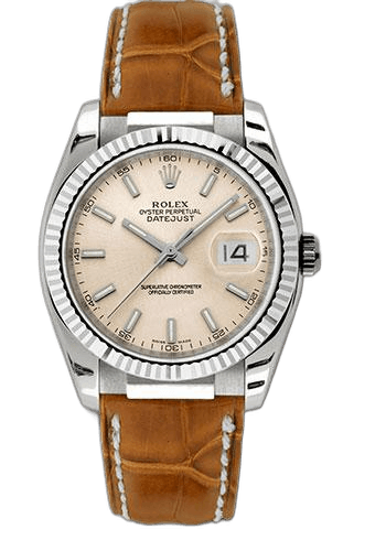 Rolex Datejust 36 White Gold Fluted Bezel — Pink Index Dial | Ref. 116139