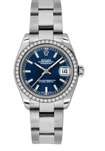 Rolex Datejust 31 White Rolesor — 46 Diamond Bezel Blue Index | Ref. 178384