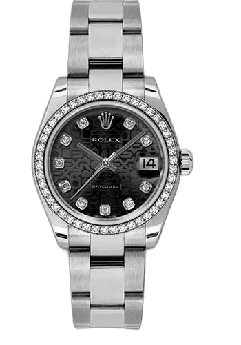 Rolex Datejust 31 White Rolesor — Black Jubilee Diamond Dial | Ref. 178384